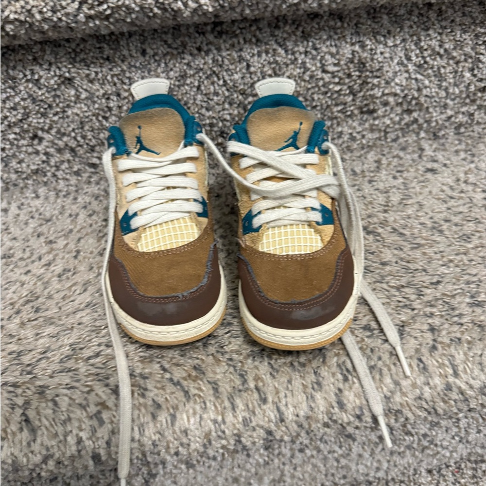 Jordan Kids Brown, Tan and Teal Colorblock Sneakers